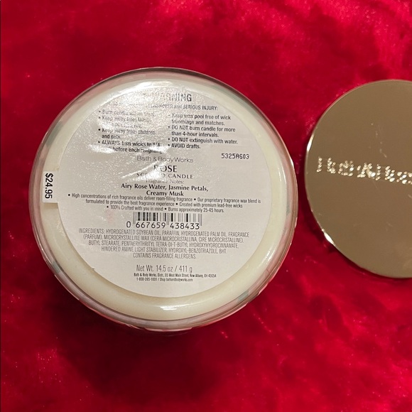 Bath & Body Works Rose Candle - Pink and Gold - Picture 3 of 4